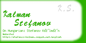 kalman stefanov business card